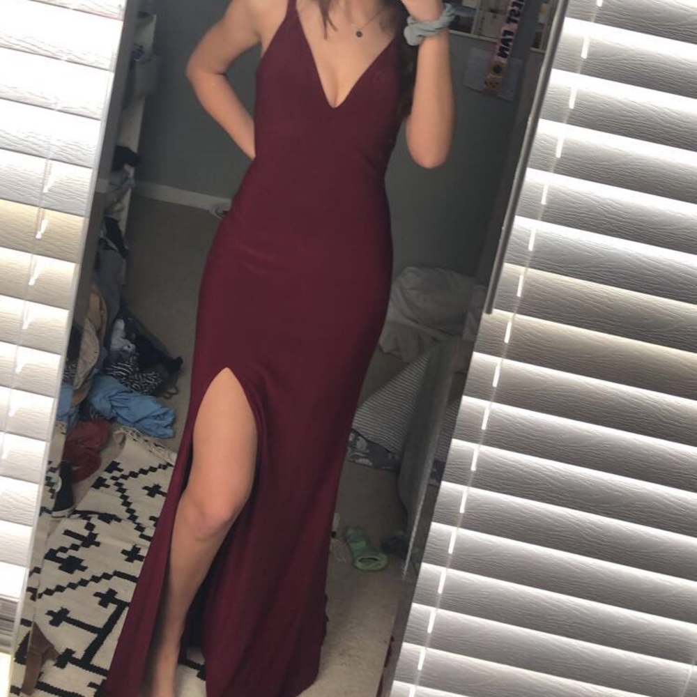 Prom Girl Wine Maxi Dress